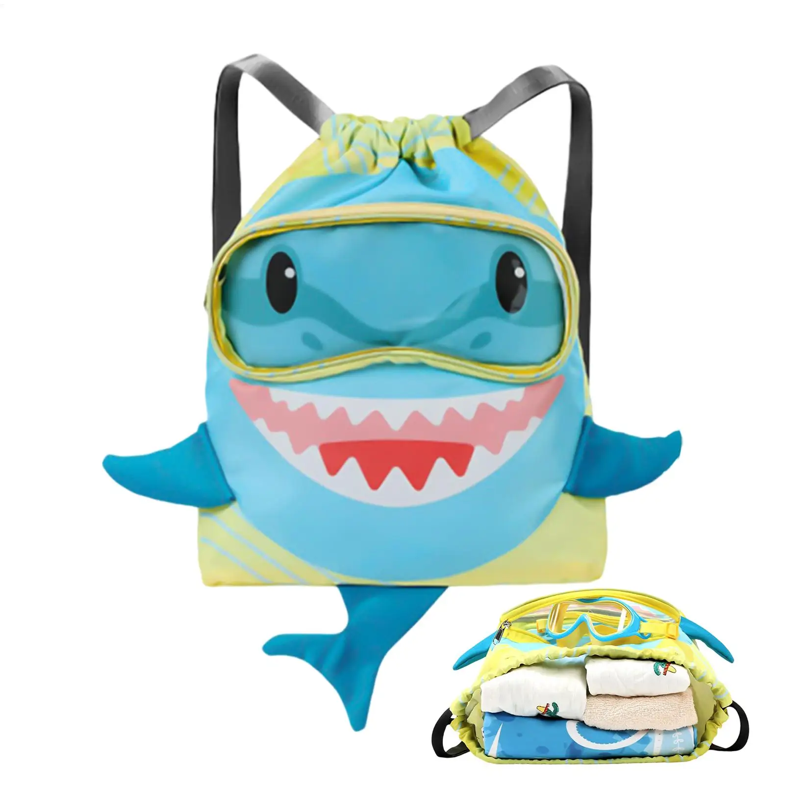 

Swimming Bag With Shoe Compartments Shark Design Backpack Dry Wet Separated Pool Bag For Kids For Age 3 And Up Girls Boys