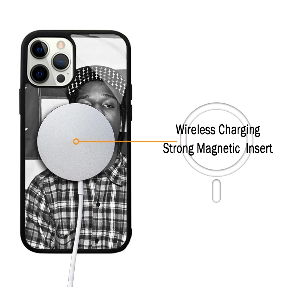 ASAP Rocky Rapper Phone Case For IPhone 11 12 13 14 15 Plus Pro Max Mirror Acrylic Cover For Magsafe Wireless Charging