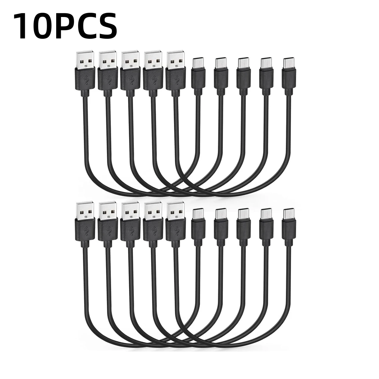 

10PCS 30cm USB to Type-C Charging Cable Short USB C Power Supply Cord for Mobile Phone Power Bank and More (Only for Charging)