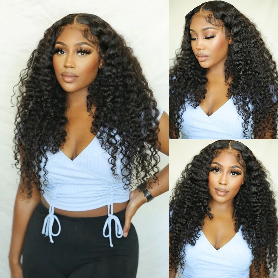 Sapphire Kinky Curly Bundles With Frontal Brazilian Hair Frontal With Bundles Human Hair Natural Color 3 Bundles With Frontal