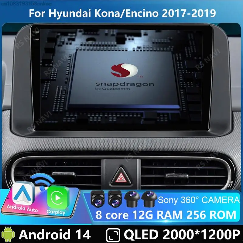 

Автомобильный мультимедийный плеер для Hyundai Encino Kona 2017 2018 2019, Carplay,Android 14, радио, навигация, GPS, стерео, головное устройство, DVD BT5