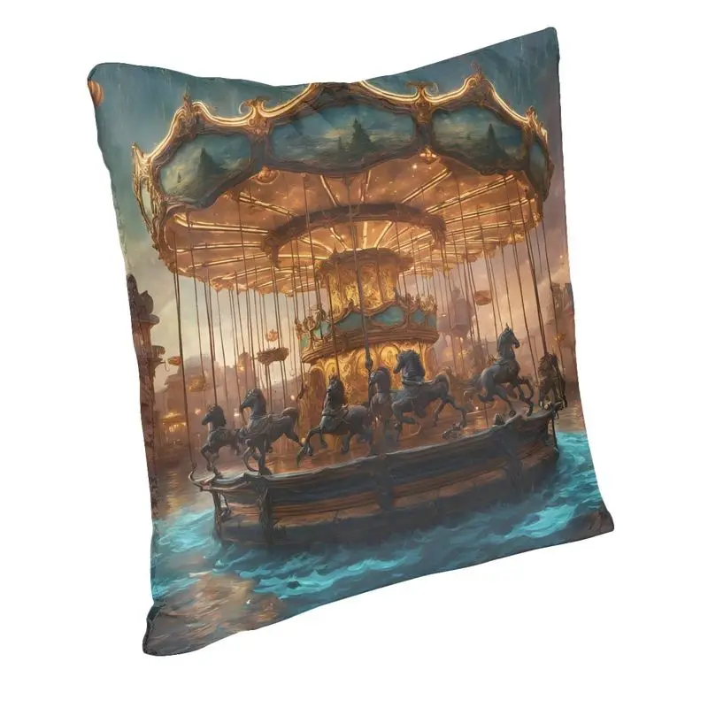 Amusement Park Rides Carousel Cushion Cover Two Side Printing Throw Pillow Case for Living Room Custom Pillowcase Home Decor