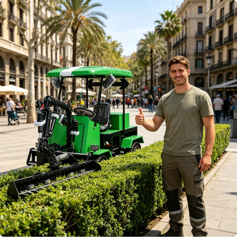 Steering Wheel Hedge Trimmer Ride-on Drivable Roadside Bush Pruning Machine with Telescopic Arm for Highway Maintenance