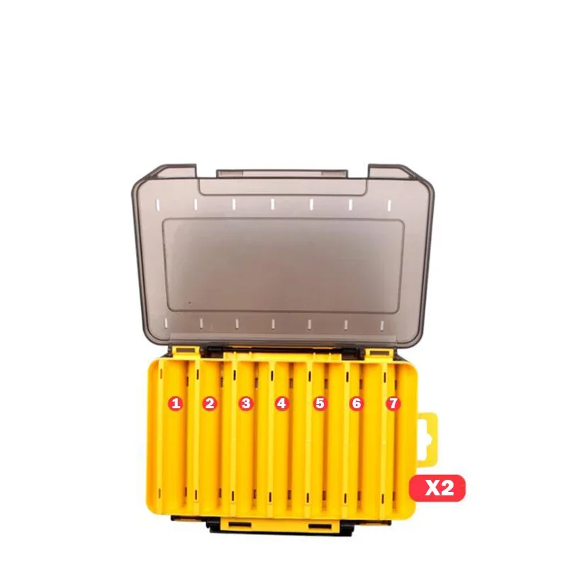 OUTKIT Double Sided Fishing Tackle Box 12/14 Compartment Lure Hook Fishing Bait Lure Hook Storage Box Storage Box Multi-function image 4
