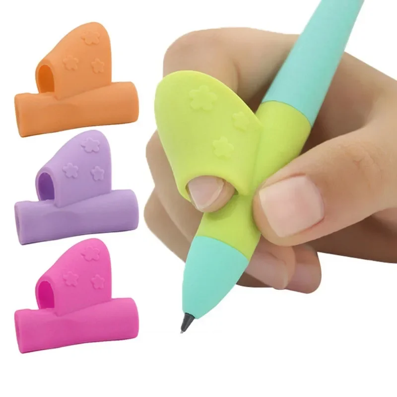 1/3pcs Pencils Handle Right Hand Helps Children Learn Holding Pen Writing Posture Correction Magic Fits Pencil Soft Color Random