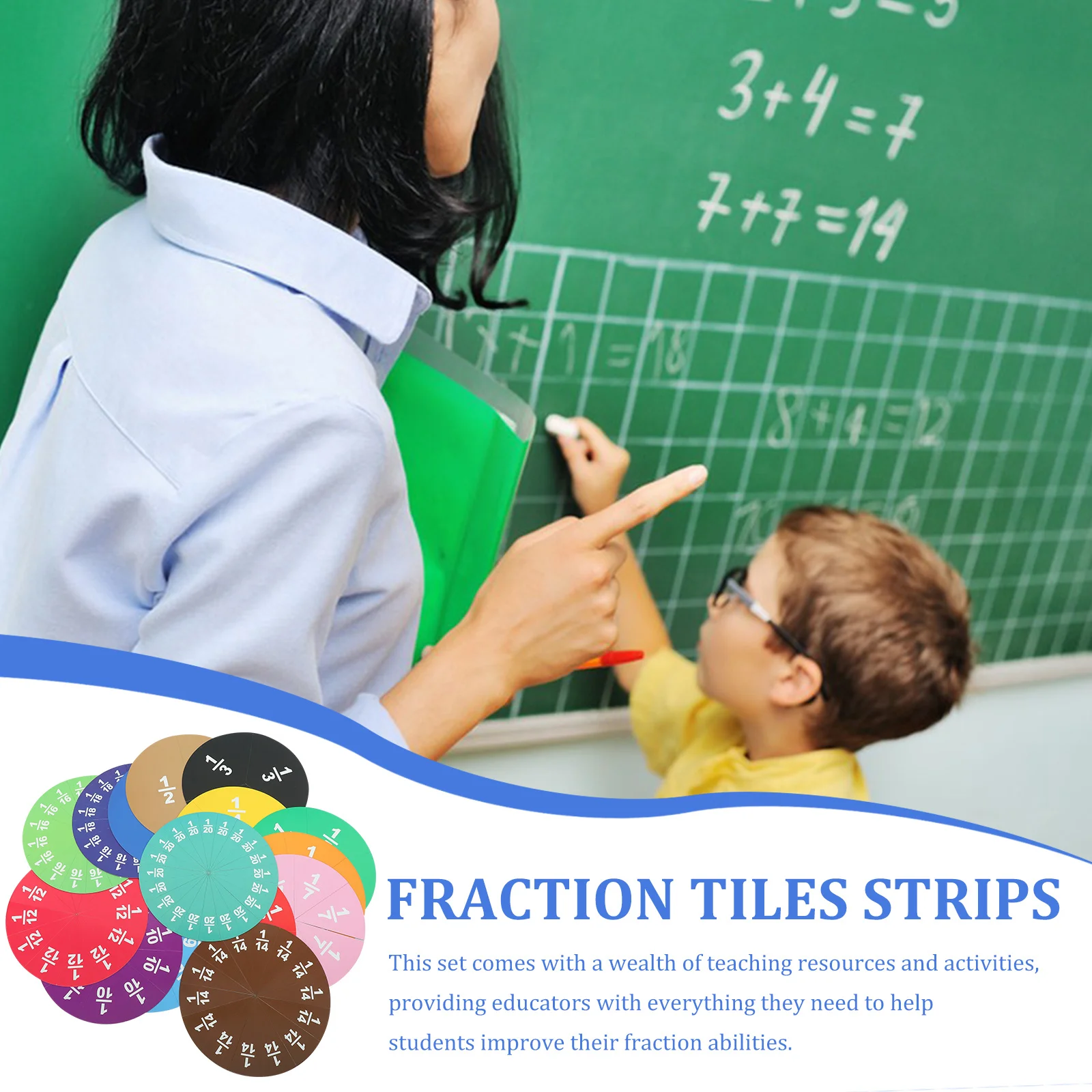 1 مجموعة الرياضيات المتلاعبات كسر البلاط الرياضيات المعرفية الموارد التعليمية وسائل تعليمية لوازم الرياضيات المدرسية #3