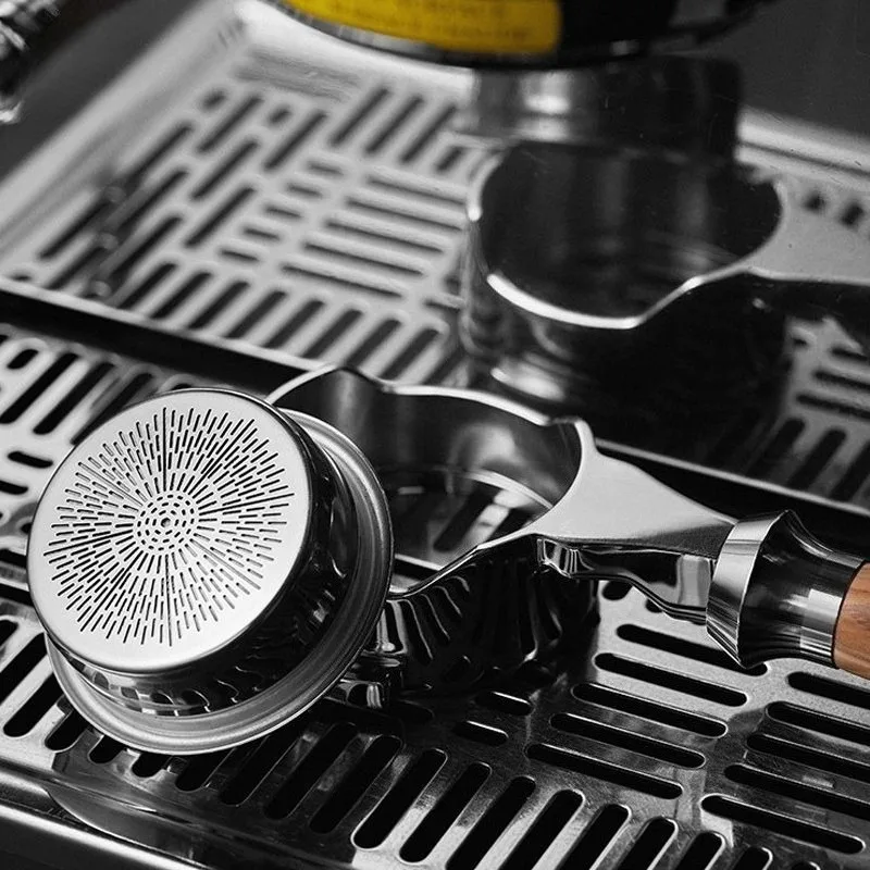 304 stainless steel nika powder bowl, double-layer precision powder bowl 58mm espresso extraction handle