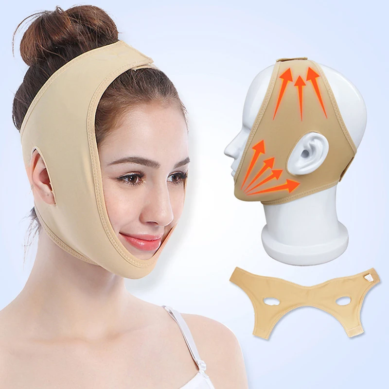 Elastic Face Slimming Bandage V Line Face Shaper Women Chin Cheek Lift Up Belt Facial Massager Strap Face Skin Care Tools Beauty