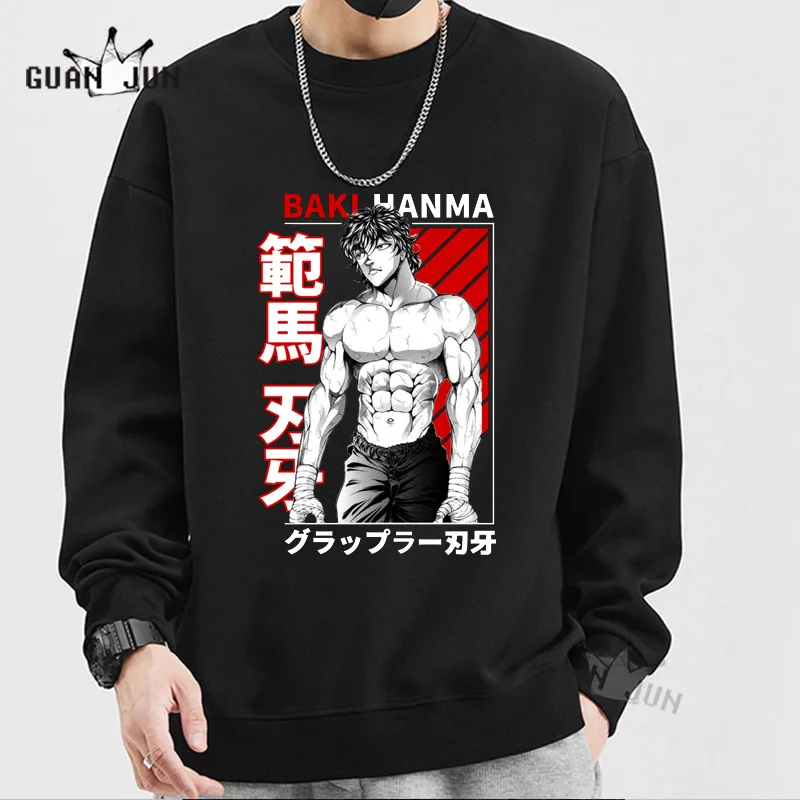 Baki Hanma Anime Manga The Grappler Retro Graphics Print Hoodie Men Women Autumn Spring New Sportswear Harajuku Sweatshirts