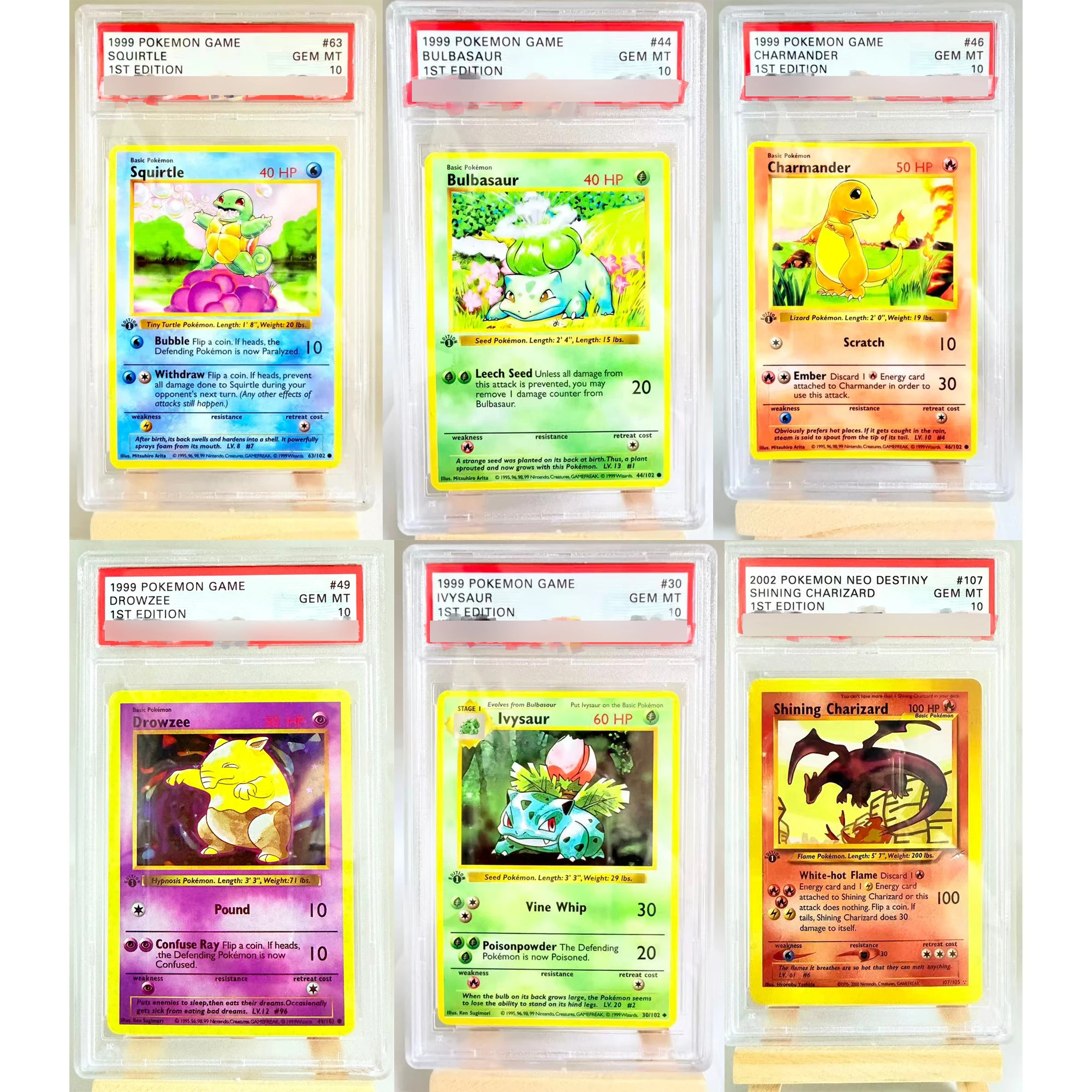 

Diy PTCG English Charizard Bulbasaur Squirtle Charmander Rating Card Copy Version Classic Anime Collection Card Gift Toy