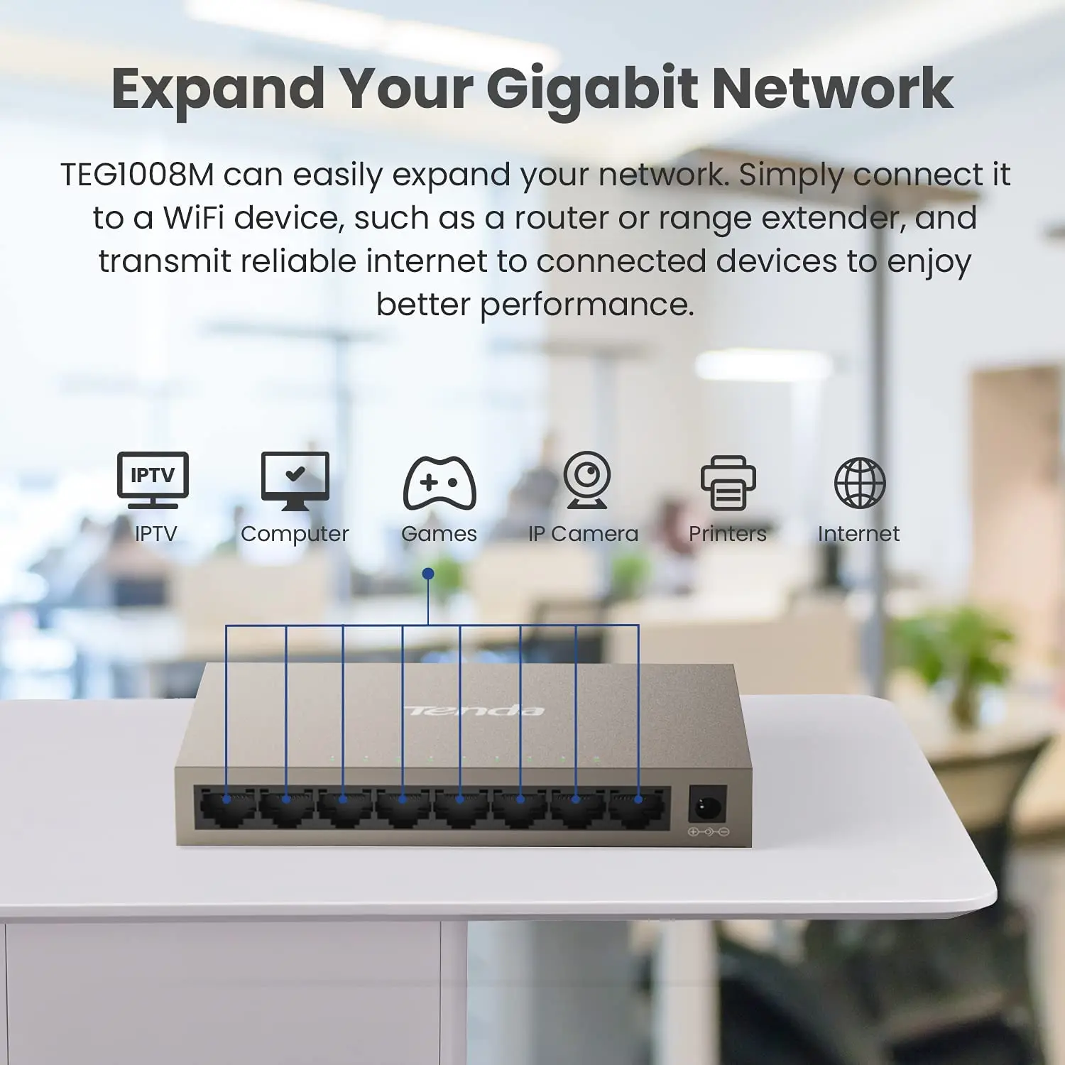 テンダ-6クレンジングイーサネットケーブル,8mギガビット,16gbps 8port 10/100/1000mbps,全二重ネットワーク,6kv