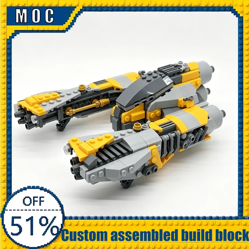

452PCS V3 Medieval Creative Starfighter Modify Model Custom Building Blocks DIY Assembly Educational Toy For Boys Birthday Gifts