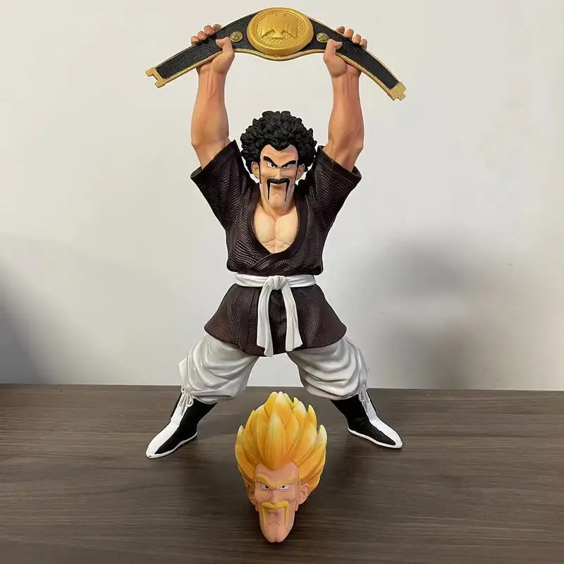 Dragon Ball Z Anime Lifting The Gold Medal Satan Replaceable Double-headed Handpiece Pvc Sculpture Series Model Toy Gifts