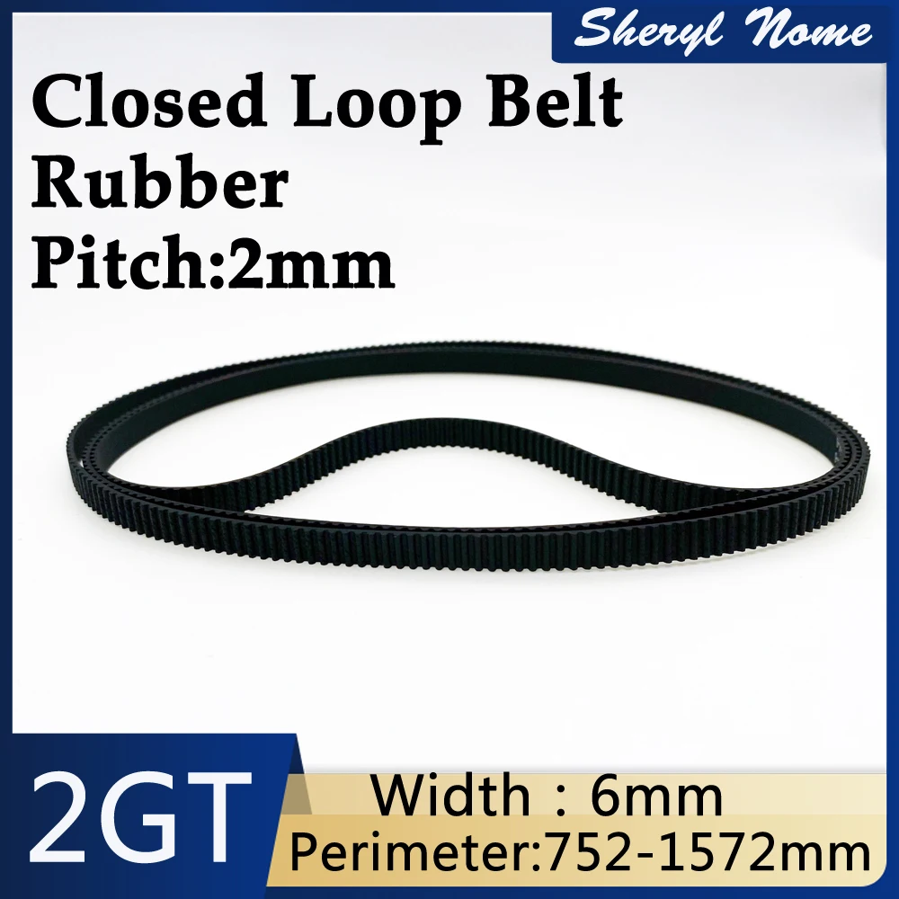 2GT 2MGT closed-loop belt width 6mm perimeter752 760 782 784 800 810 824 850 852 860 900-1572mm rubber Timing belt Timing belt