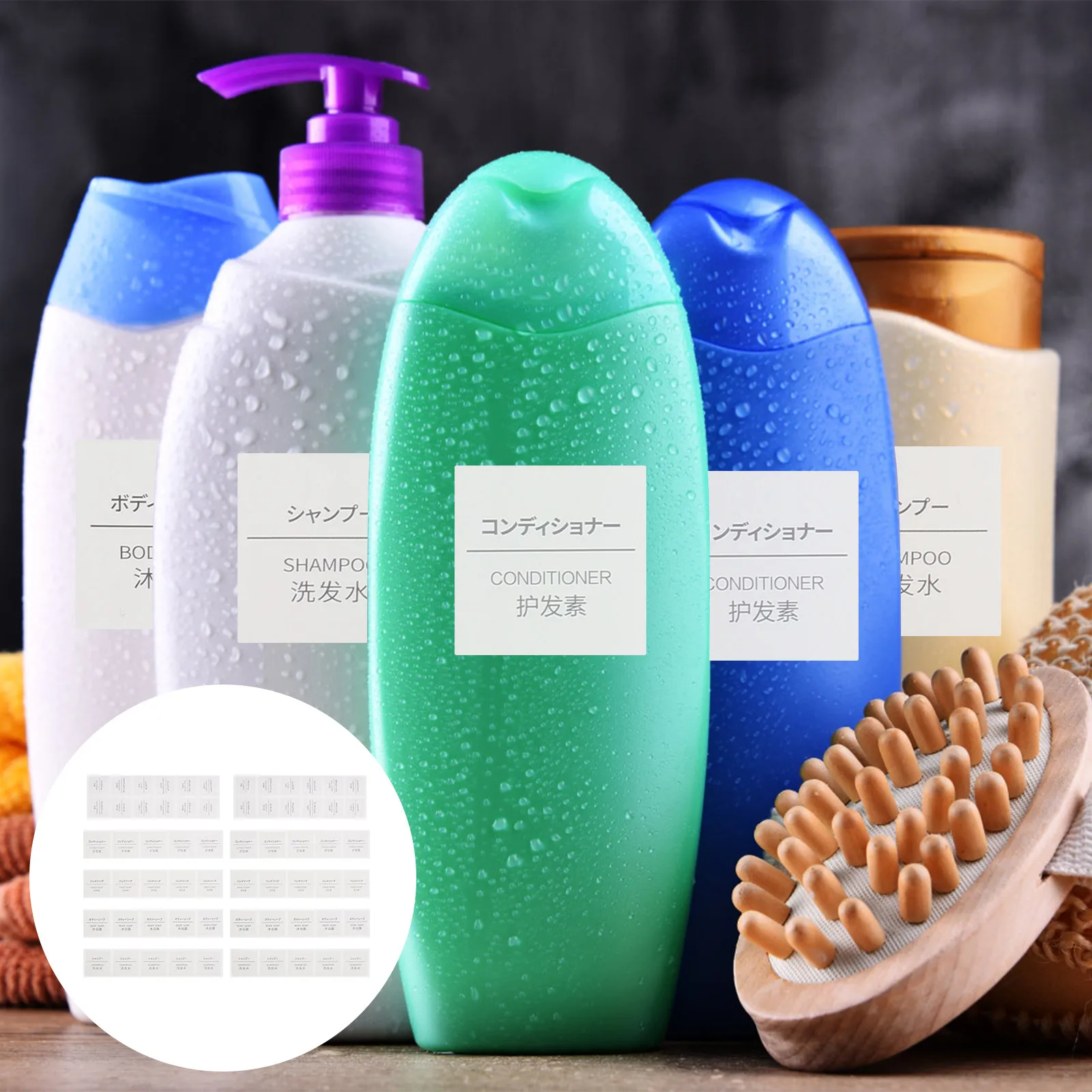 

50 Sheets Peel-and-Stick Waterproof Bottle Labels Shampoo Conditioner Body Lotion Facial Essence Sunscreen Eye Cream