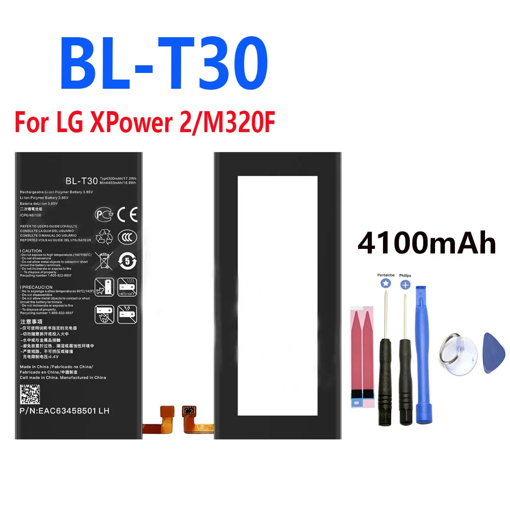 ISUNOO 4100mAh BL-T30  3.85V Battery For LG XPower 2/M320F Phone Battery
