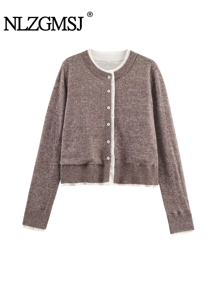 

NLZGMSJ Comfortable Cardigan Contrasting Loose Long Sleeve Knitted Coats for Women weater Cardigan Casual Streetwear