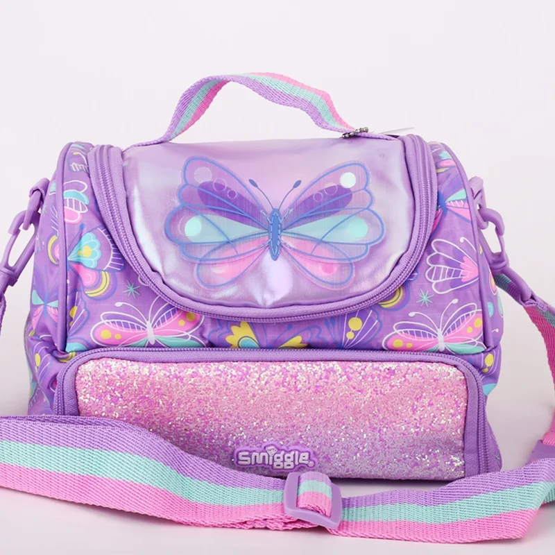 New Arrival Australia Smiggle Original Girls Backpack Purple Butterfly Schoolbag Waterproof 16inches Backpack Kids Birthday Gift