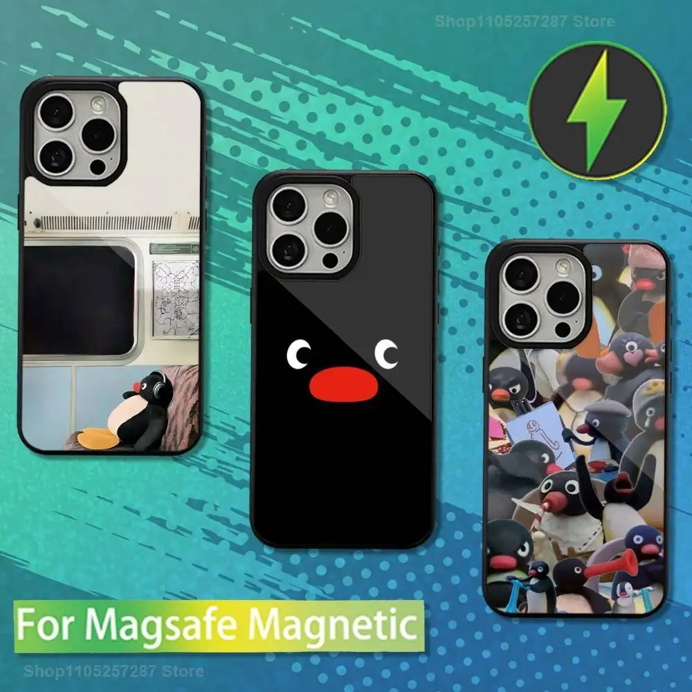 

Cute Art P-Pingu Penguin For iPhone 16,14,13,15,11,12,17,Plus,Mini, Pro,For Magsafe,Max,Magnetic Wireless Charging Case