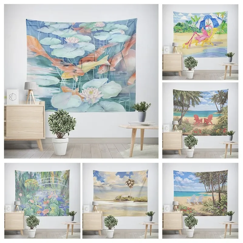 Modern Wall Decoration Aesthetics Home Hawaii Tapestry Rural Nostalgia Hanging Large Fabric Autumn Bedroom Hanging Fabric