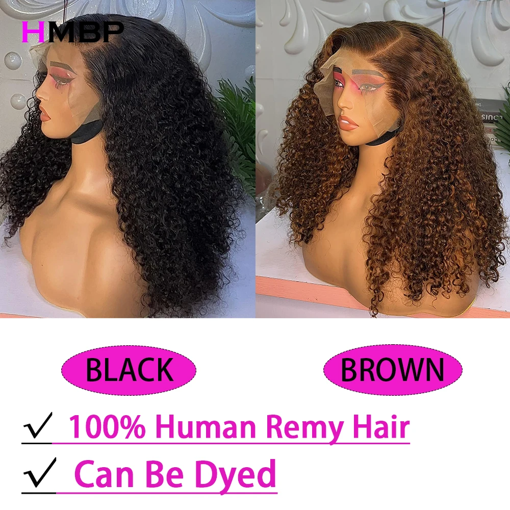 450 Density Kinky Curly Wig Human Hair 13x6 Hd Transparent Lace Frontal Wig Human Hair PrePlucked Baby Human Hair Wigs For Woman