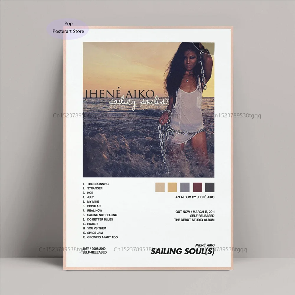 GX805 Jhene Aiko Sailing Souls Tracklist Cover Music Album Poster Prints Canvas Painting Wall Art Picture Living Room Home Decor