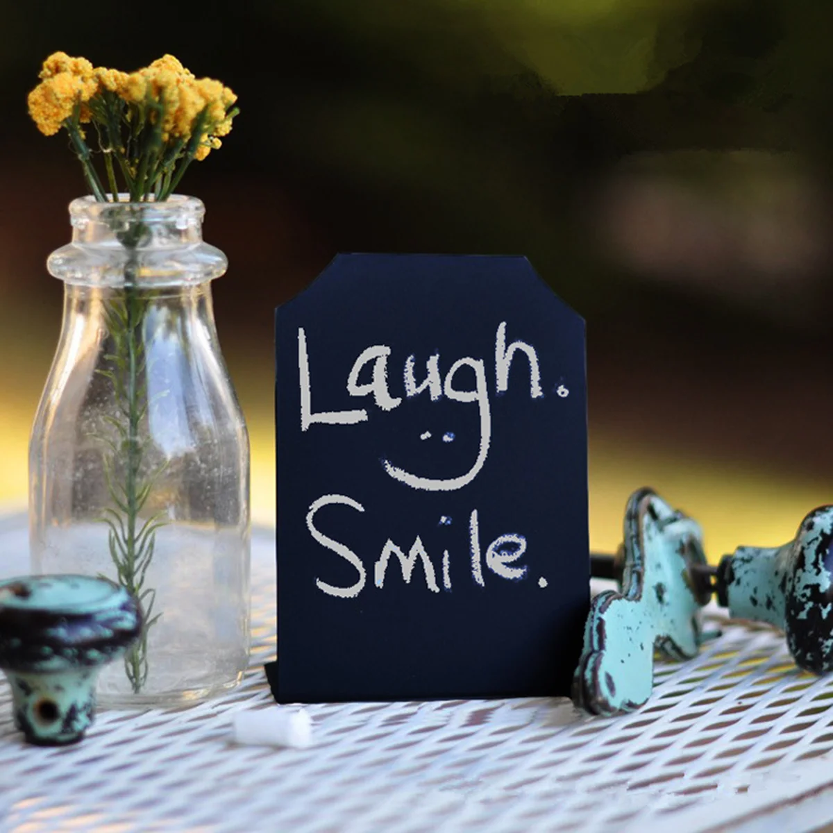 

Steel Chalkboard Desk Blackboard Table Plate A6 Vintage Chalk Markers Cafe Display Bar Labels for Wedding Party Seating