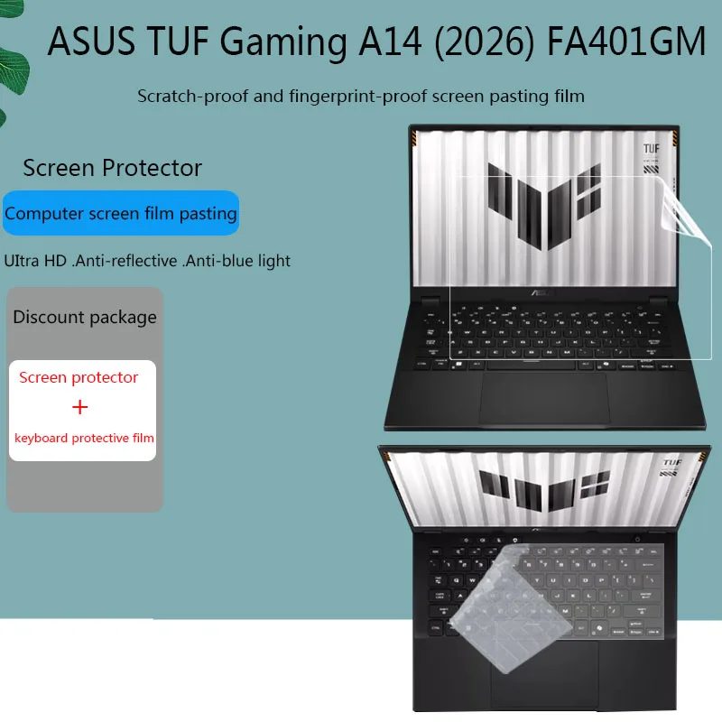 For 2026/2025 ASUS TUF Gaming A14 FA401GM Screen Protector 14 Inch Computer Silicone Keyboard Film HD Privacy Anti-Peep Film