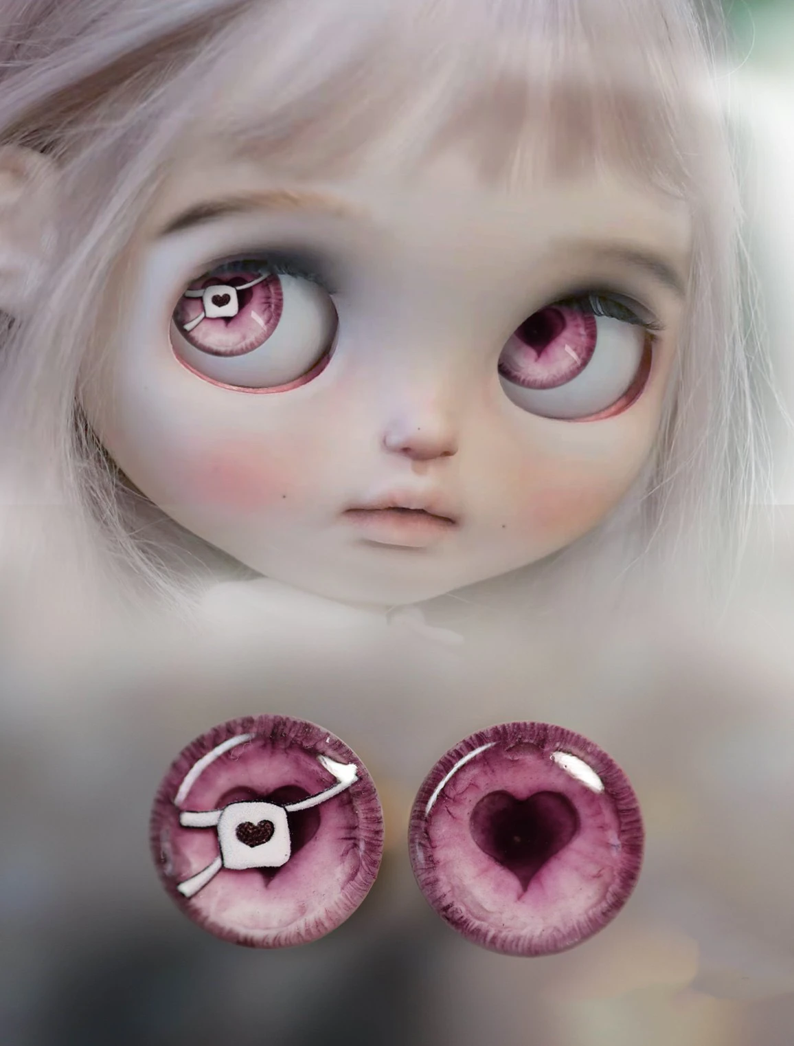 

Dula Handmade Three-dimensional glue hand engraving diamond Wounded heart Eyepiece Eye Chips Blythe Bjd Doll Accessories