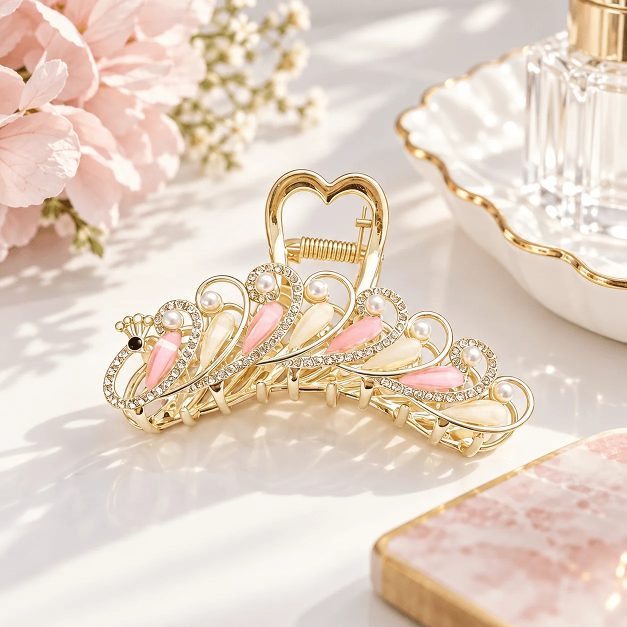 1pcs Fashion Simple Premium Water Diamond Pearl Hair Clip For Women Girls Party Hair Accessories