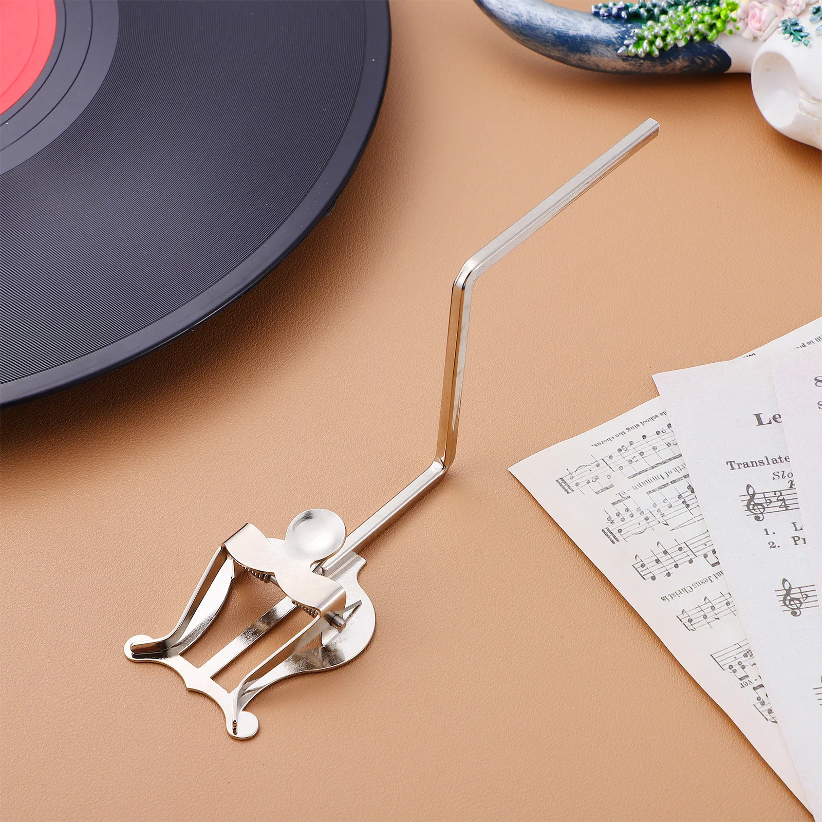 1pc Saxophone Stand Silver Portable Sheet Music Holder For Marching Band Durable Music Score Rack Instrument Accessory