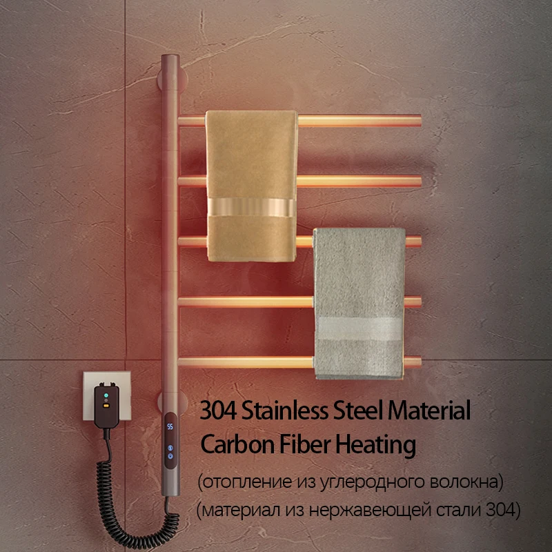 Badkamer Elektrische Verwarmd Handdoekenrek. Smart Control Elektrische Handdoek Rack.304 Rvs Handdoek Radiator. Flexibele Handdoek Warmer