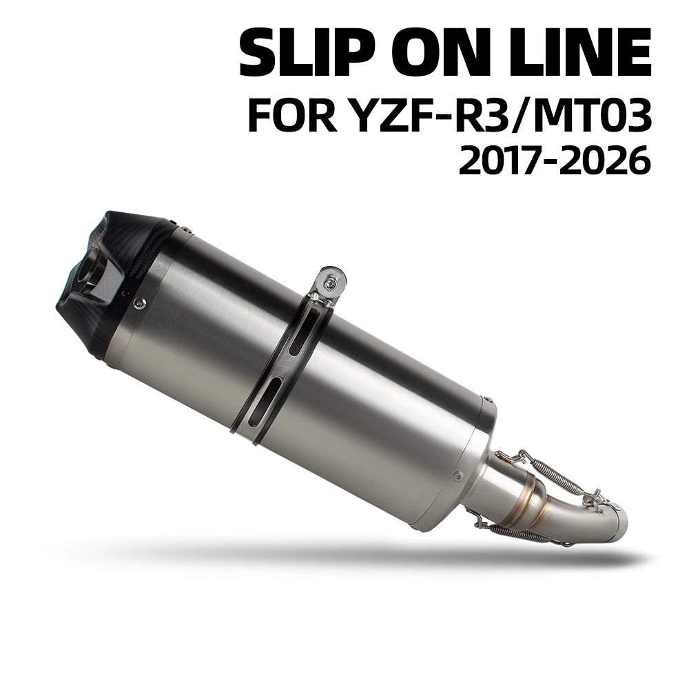 

Slip On Line For Yamaha R3 R25 MT03 MT25 2015-2026 Motorcycle Exhaust Kit Racing Escape Tail Pipe Connect Muffler With DB Killer