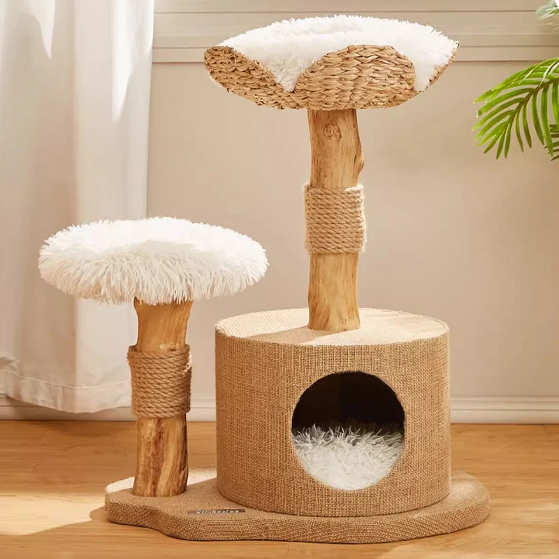 Soild Wood Cat Scratcher Large Model Cat Tree Cat Nest Integrated Multifunctional Scratching Post Cats Accessories for Pet