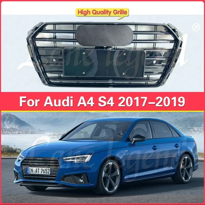 

Car Grille for Audi RS4 for A4/S4 2017 2018 2019 (Refit for RS4 Style) Car Accessories tools High Quality Car Front Bumper