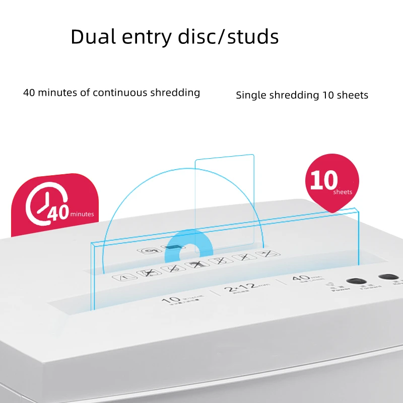 Imagem -04 - Shredder Escritório Dedicado 21l Comercial de Alta Potência de Baixo Nível de Ruído Arroz-like Documento Shredder Dupla-entrada Cartão de cd Removível S19