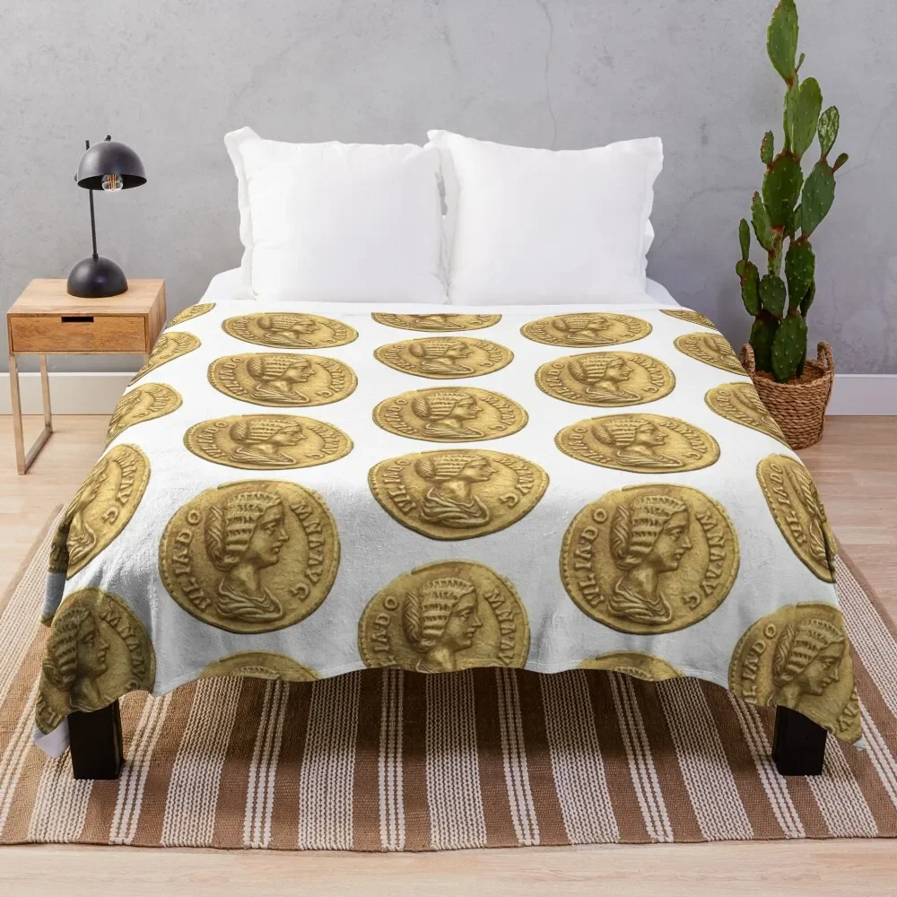 Julia Domna Gold Aureus coin Throw Blanket Soft Decorative Sofa Decorative Sofas Blankets