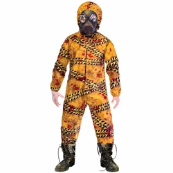Biohazard Zombie Kids Costume Child Halloween Fancy Dress Costumes Quarantine Hazmat Suit and Mask for Unisex Boys Cosplay