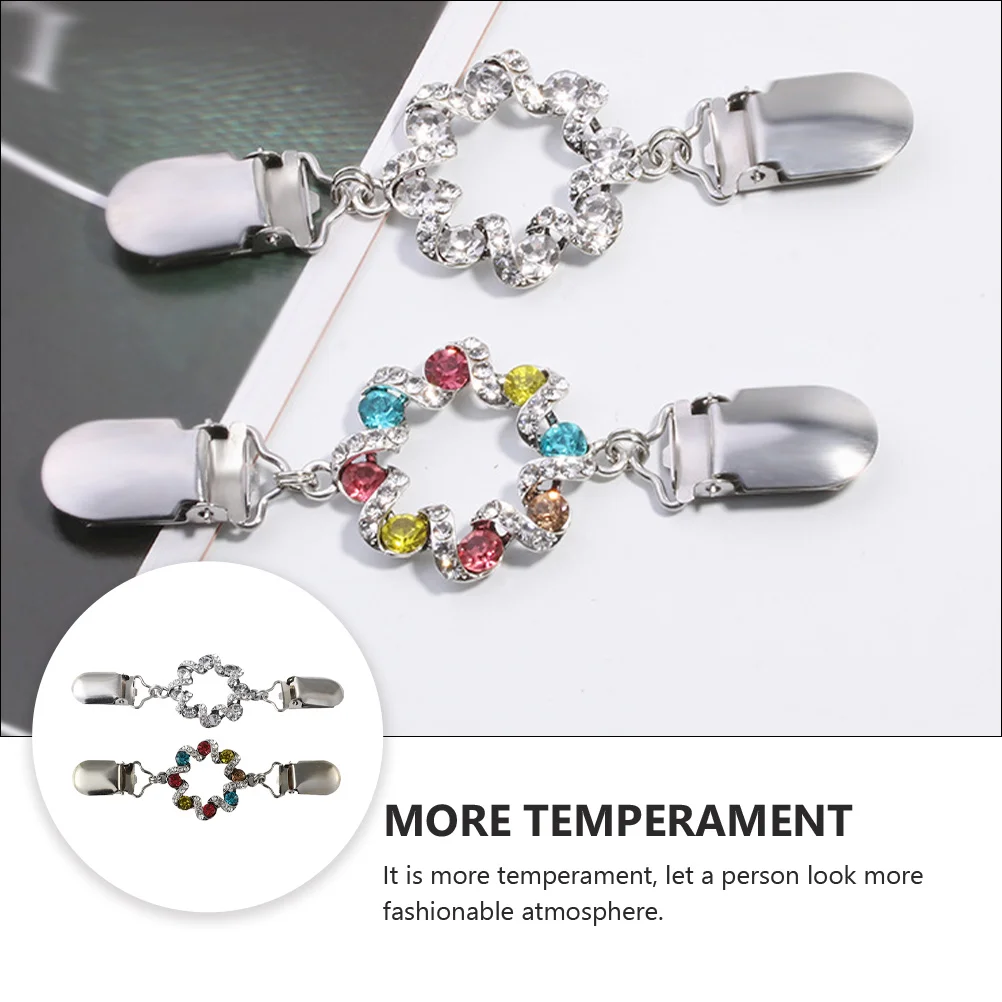 2 قطعة مشبك وشاح اللؤلؤ بروش كليب الملابس الأنيقة ديكور للنساء وشاح الموضة ملحق الثدي دبوس الحبل السحابة