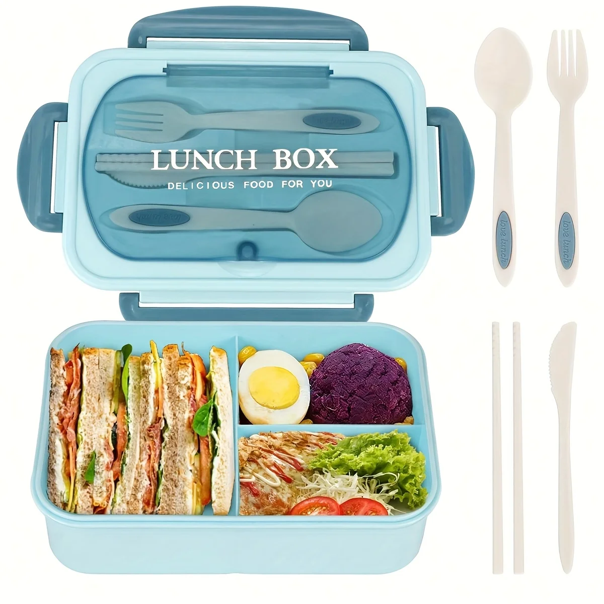 A Partitioned Thermal Lunch Box Available in 3 Colors, for Microwave Use, for Students And Women at Work, Makes a Great Gift - view 3