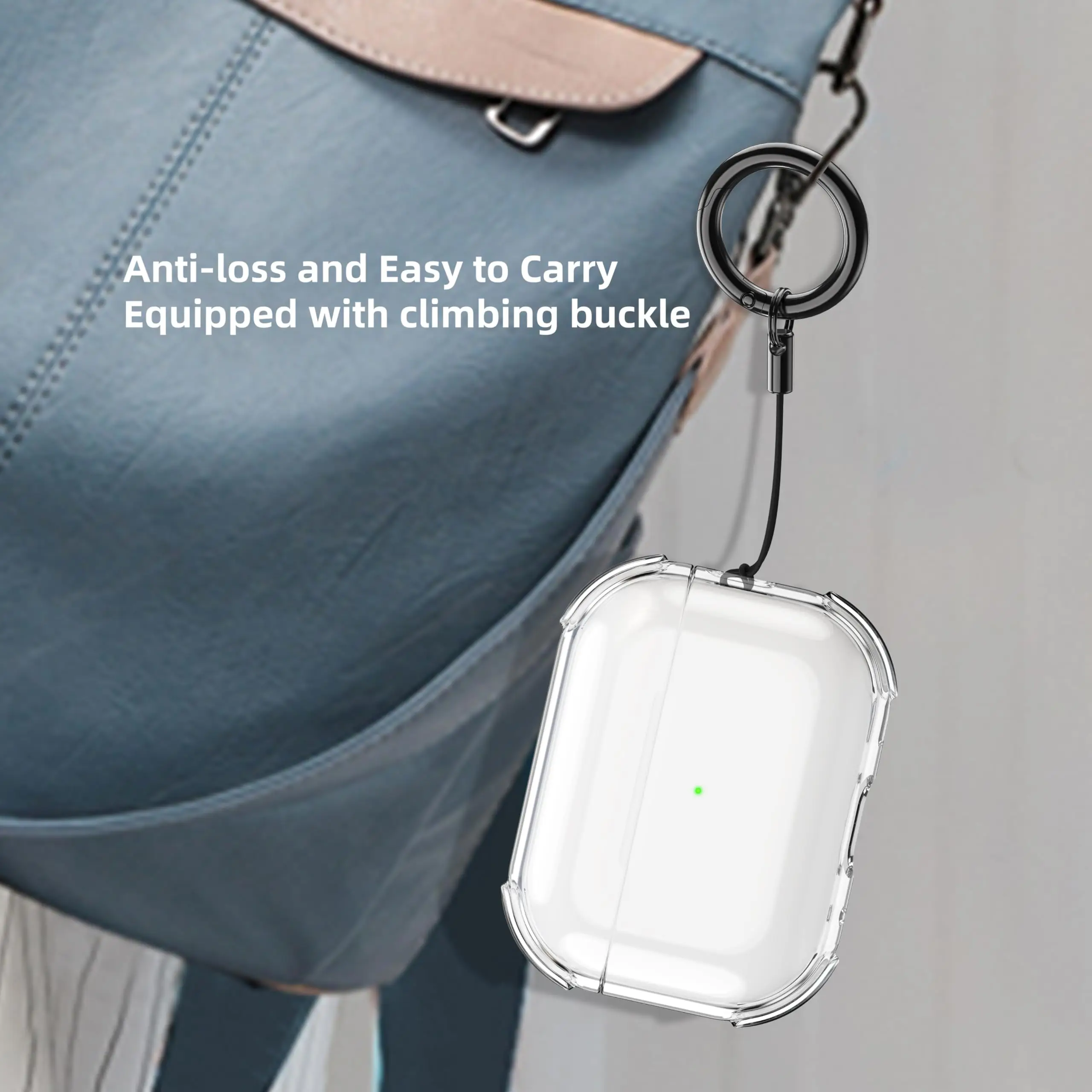 حافظة شفافة لأجهزة AirPods Pro 3 مع سلسلة مفاتيح قصيرة ومجموعة تنظيف غطاء حماية مقاوم للصدمات لأجهزة AirPods Pro 3rd Generation