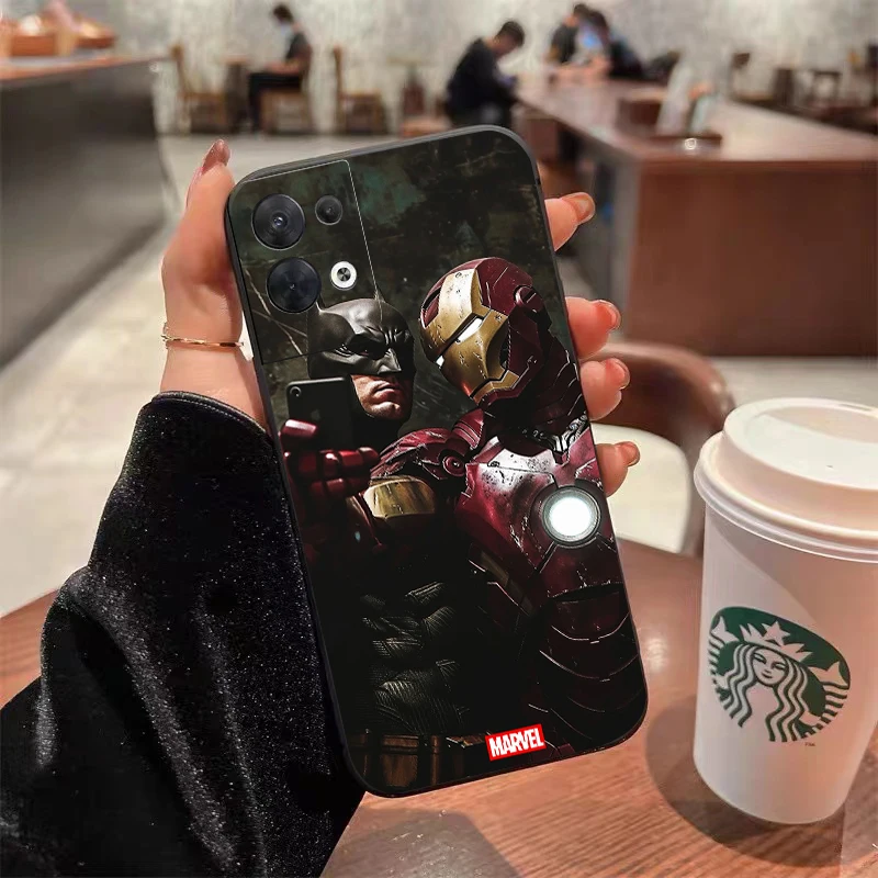 마블 어벤져스 다리미 맨 휴대폰 케이스, OPPO Find X6 X5 X3 Pro Lite Neo OPPO Reno 9 8 7 Pro Lite 8T 8Z 7Z 5G 용