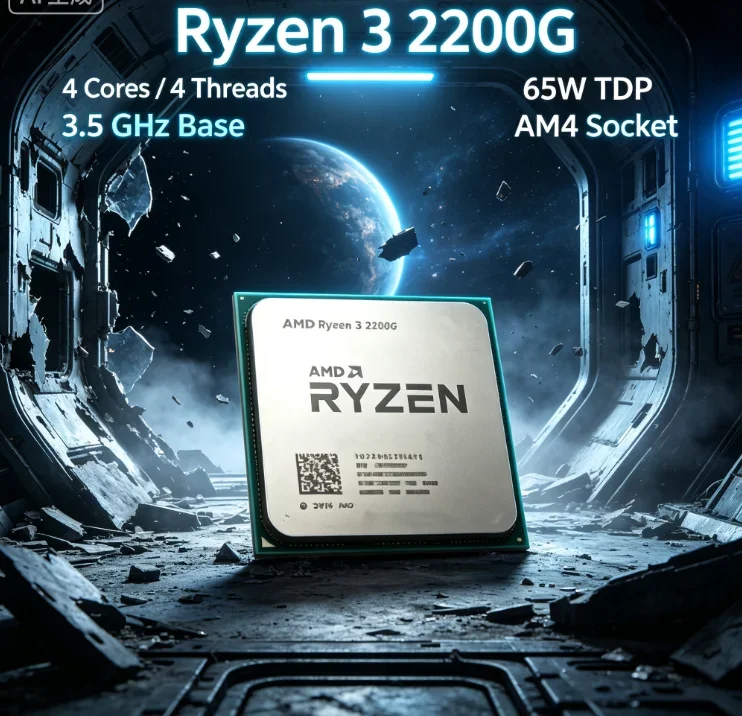 amd-ryzen-3-2200g-4mb-l3キャッシュcpu-radeon-vega-8グラフィックス-4コア-4スレッド-35ghz-ソケットam4-65w-デスクトップapu