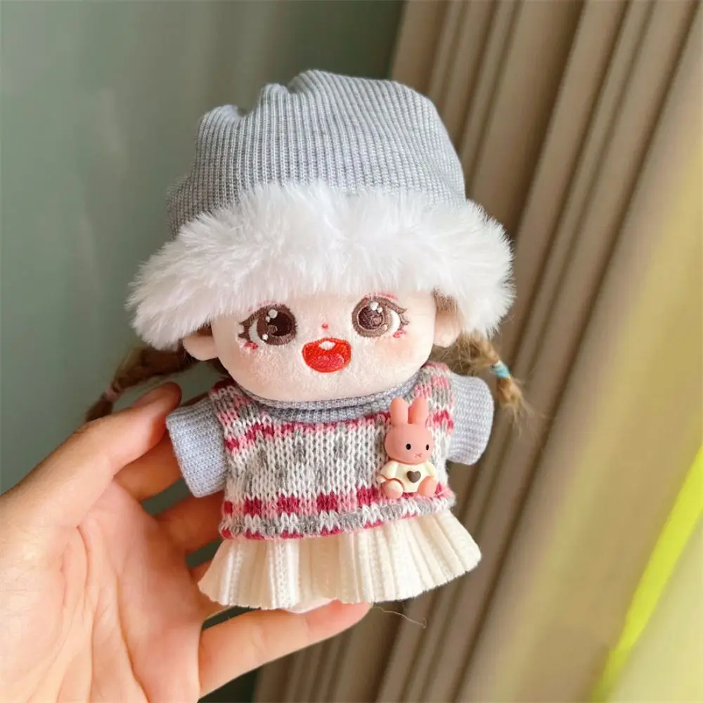 10cm Cotton Doll Clothes Prince Set Autumn Winter Style Starfish Body Wearable Plush Doll Change Retro Skirt Overalls Set