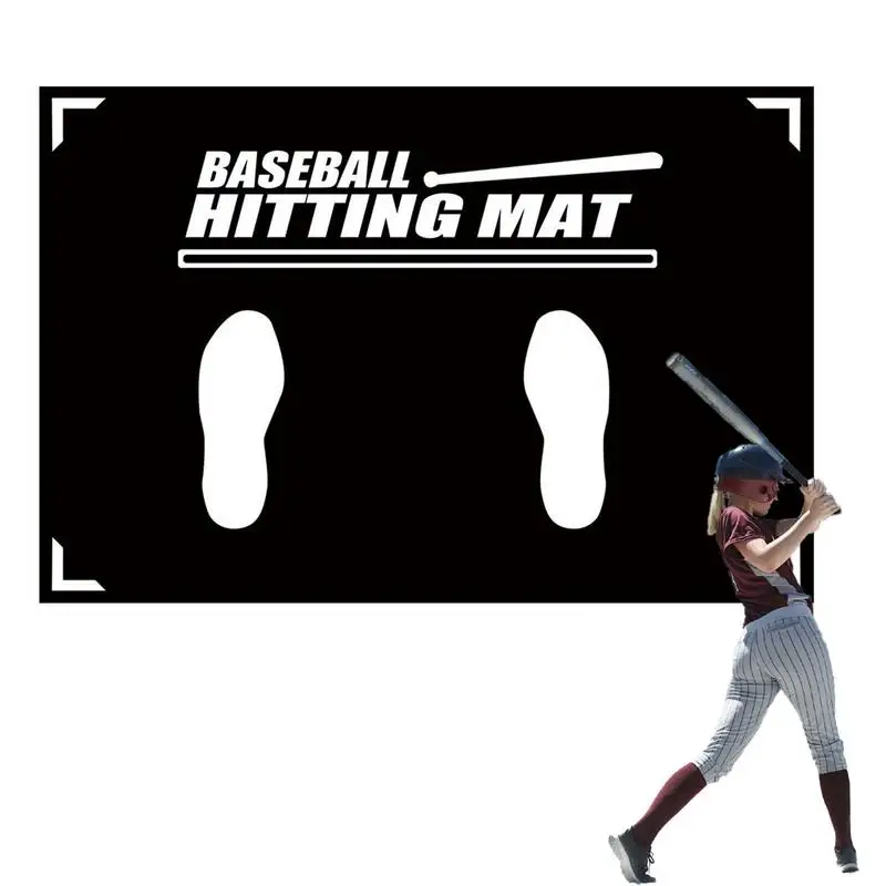 

Baseball Hitting Mat Batter Stance Training Mat 35.43X23.62Inch Place Aid with Toes Facing Baseball Training Mats for Baseball