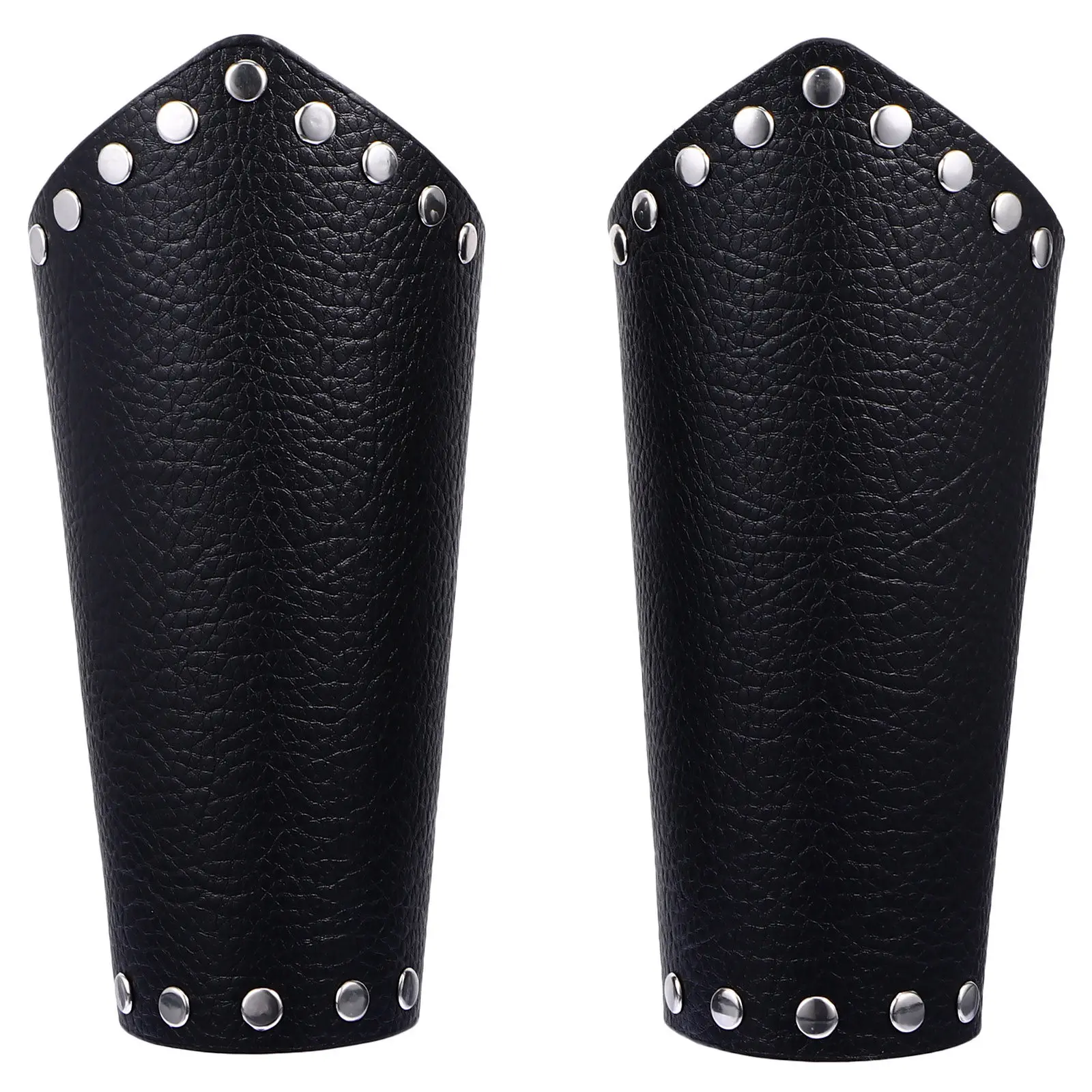 

1Pair Wrist Bracers Solid Color Rivet Decor Adjustable Medieval for Role Playing Costume Supplies Warrior