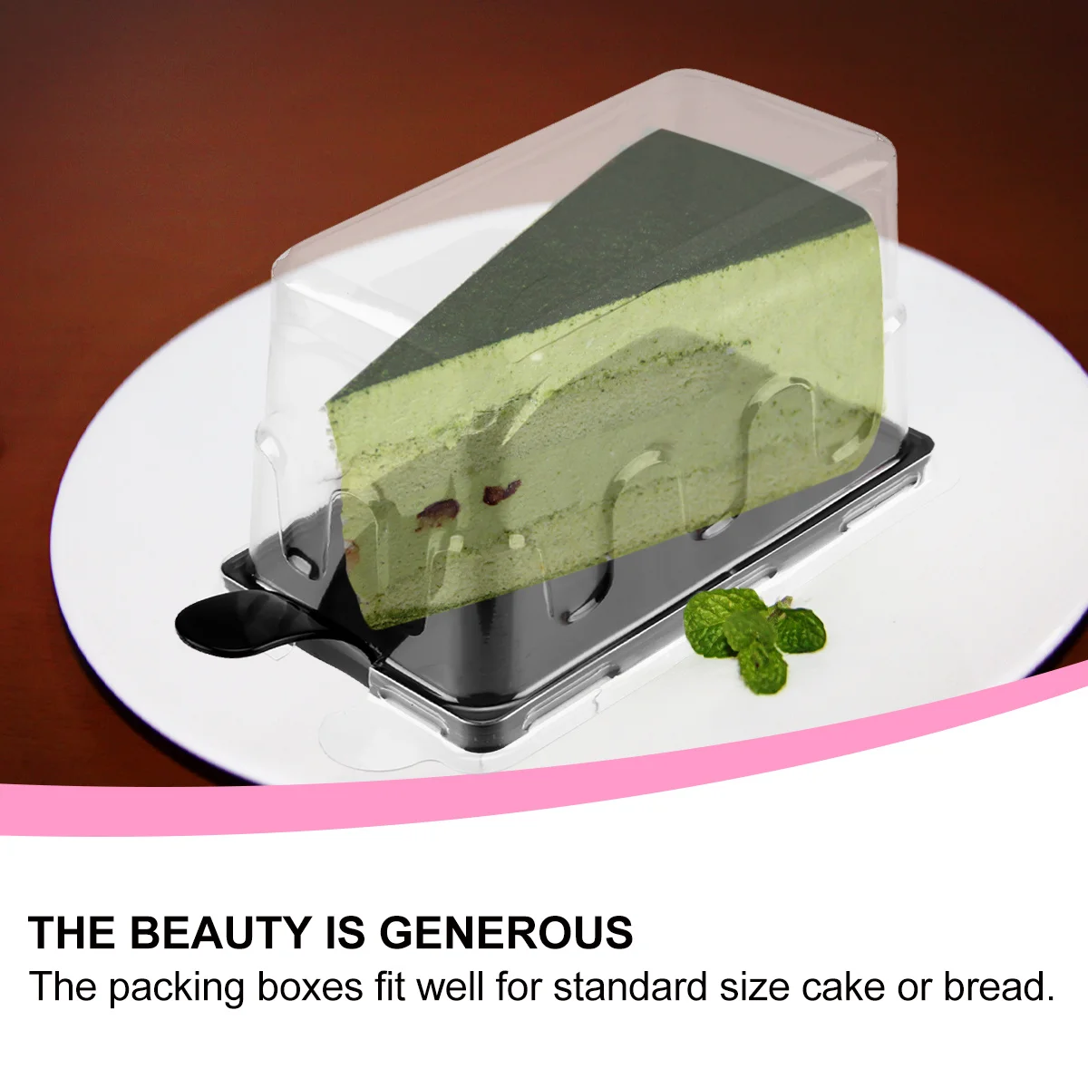 

20 шт., прозрачная пластиковая одноразовая упаковочная коробка для торта, контейнер для хранения продуктов с крышкой, безопасный для горячей и холодной воды на вынос