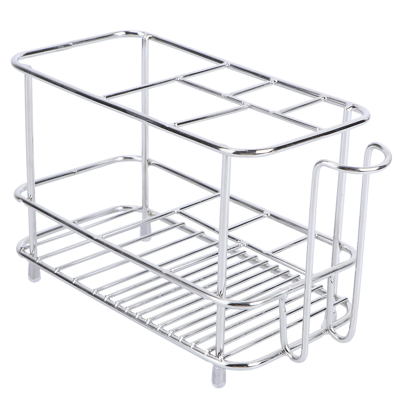 

1pc Bathroom Toothbrush Rack Stainless Steel Shower Shelf Organizer Clean Sufficient Room Desktop