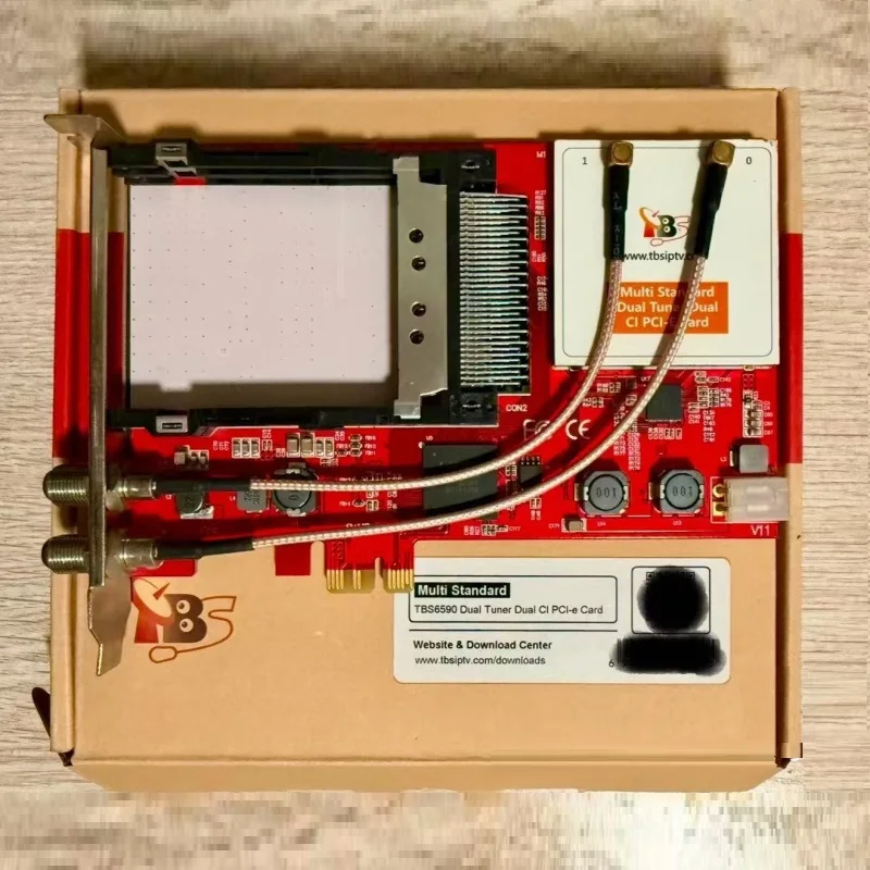 TBS6590 موالف مزدوج متعدد المعايير بطاقة CI PCI-e مزدوجة