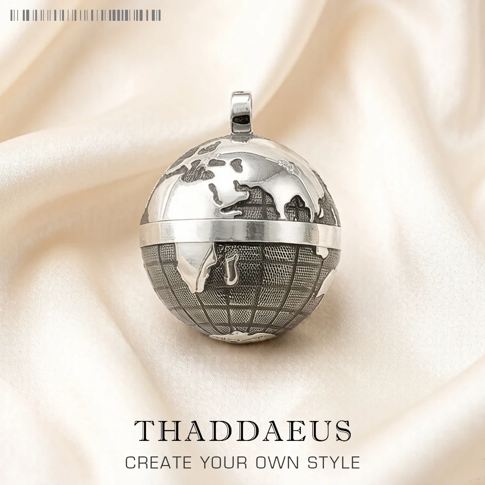 

Pendant Gray Globe,Brand New Fashion Jewelry Europe 925 Sterling Silver Bijoux Necklace Accessories Gift For Men Woman